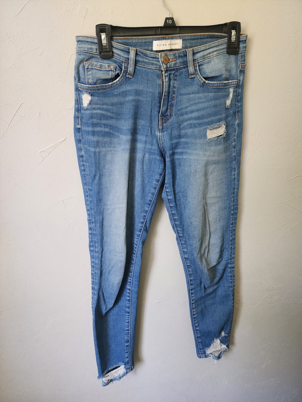 Flying Monkey Women's Light Blue Distressed Skinny Jeans Size 26